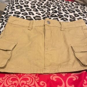 SHEIN Tan Cargo Mini Skirt